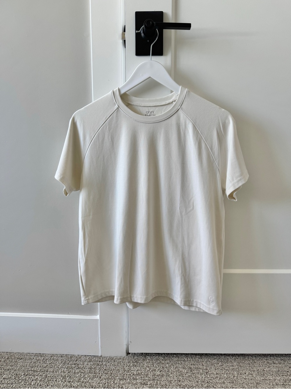 Cozy Earth Ultra Soft Raglan Sleeve Bamboo Tee, S - Picture 2 of 6
